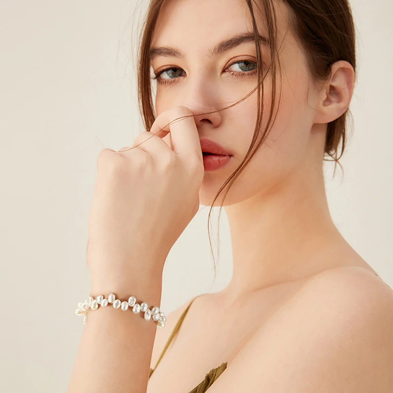 Brățară baroque din argint cu perle naturale de cultură Silver Raw Collection [2]