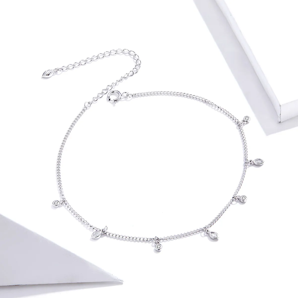 Brățară de picior din argint Crystal String [3]