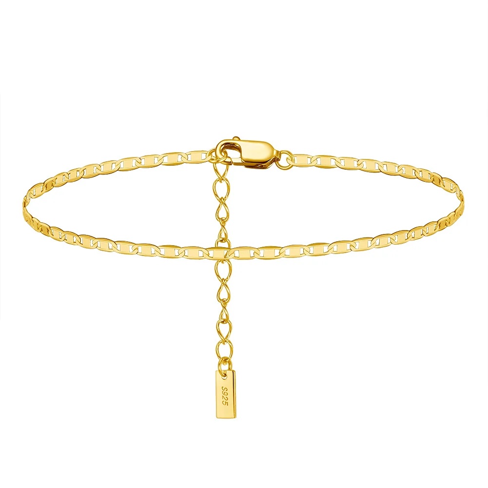 Brățară de picior din Argint Gold Tag Chain [1]