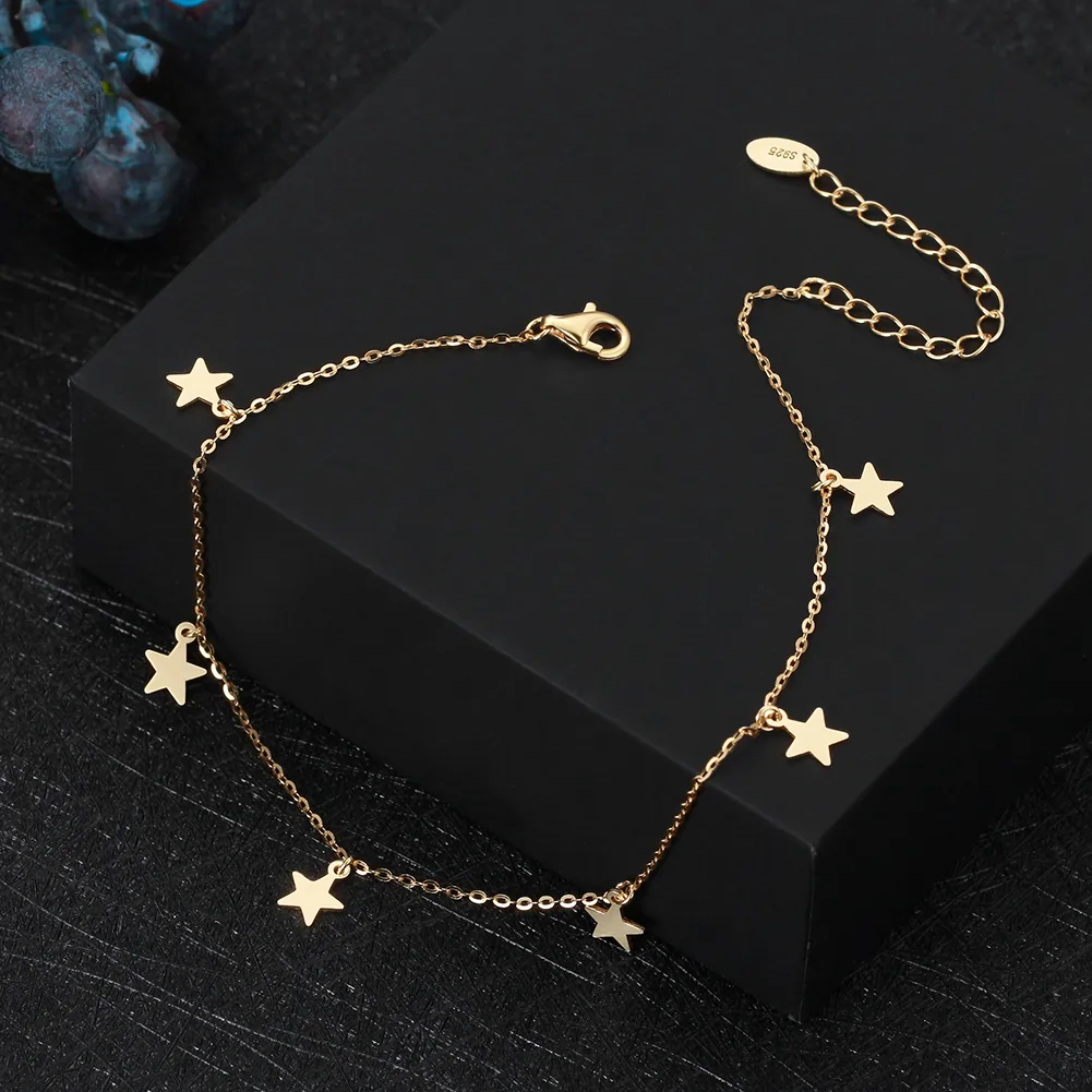 Brățară de picior din Argint Golden Star [3]