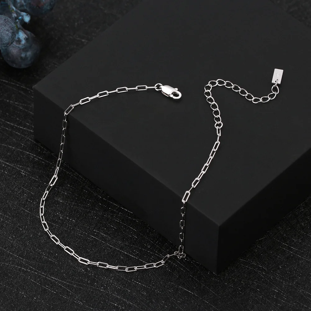 Brățară de picior din Argint Silver Paperclip Chain [2]
