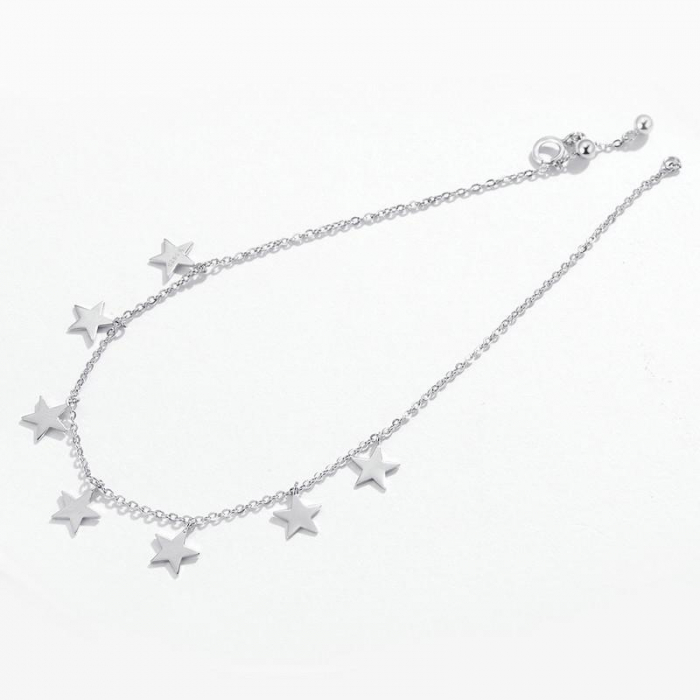 Brățară de picior din argint Star String [5]