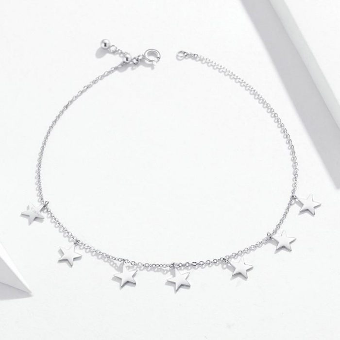 Brățară de picior din argint Star String [3]