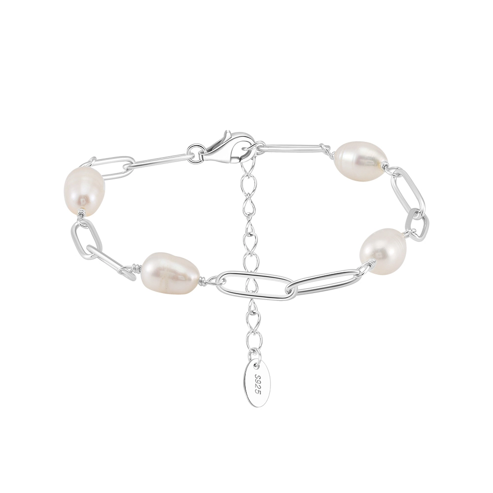 Brățară din Argint cu Perle Naturale de Cultură Baroque Links Pearl Silver [1]