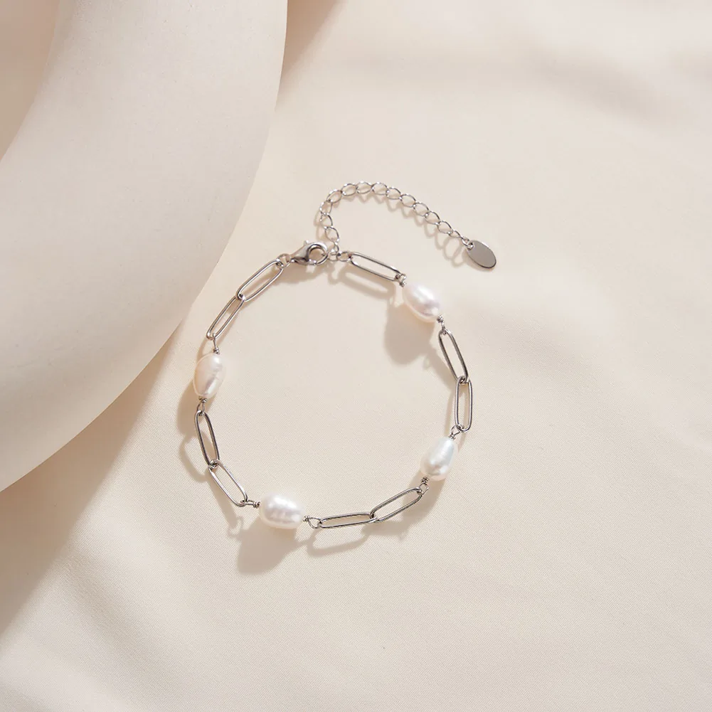 Brățară din Argint cu Perle Naturale de Cultură Baroque Links Pearl Silver [2]