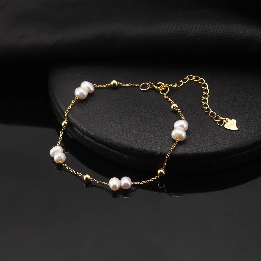 Brățară din Argint cu perle naturale de cultură Gold Pearl Chain [3]