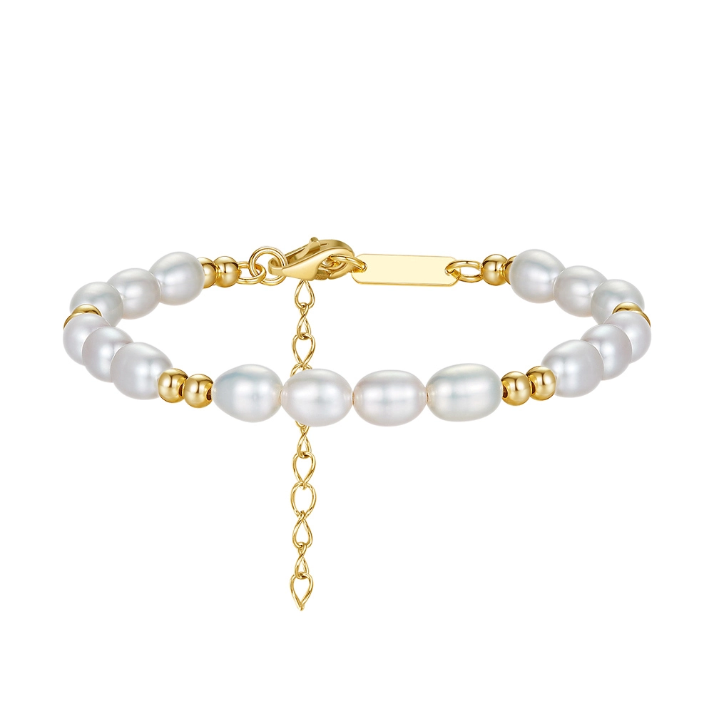 Brățară din Argint cu Perle Naturale de Cultură Golden Touch Pearl Line [1]