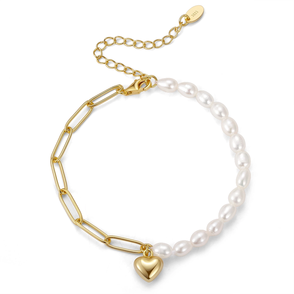 Brățară din Argint cu Perle Naturale de Cultură Heart & Harmony Gold [1]