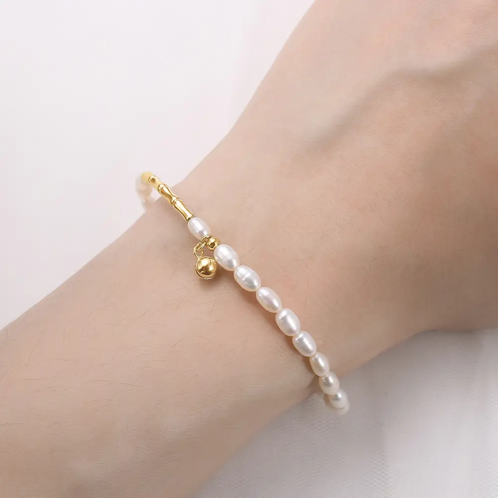 Brățară din Argint cu Perle Naturale de Cultură Pearl Melody Gold [5]