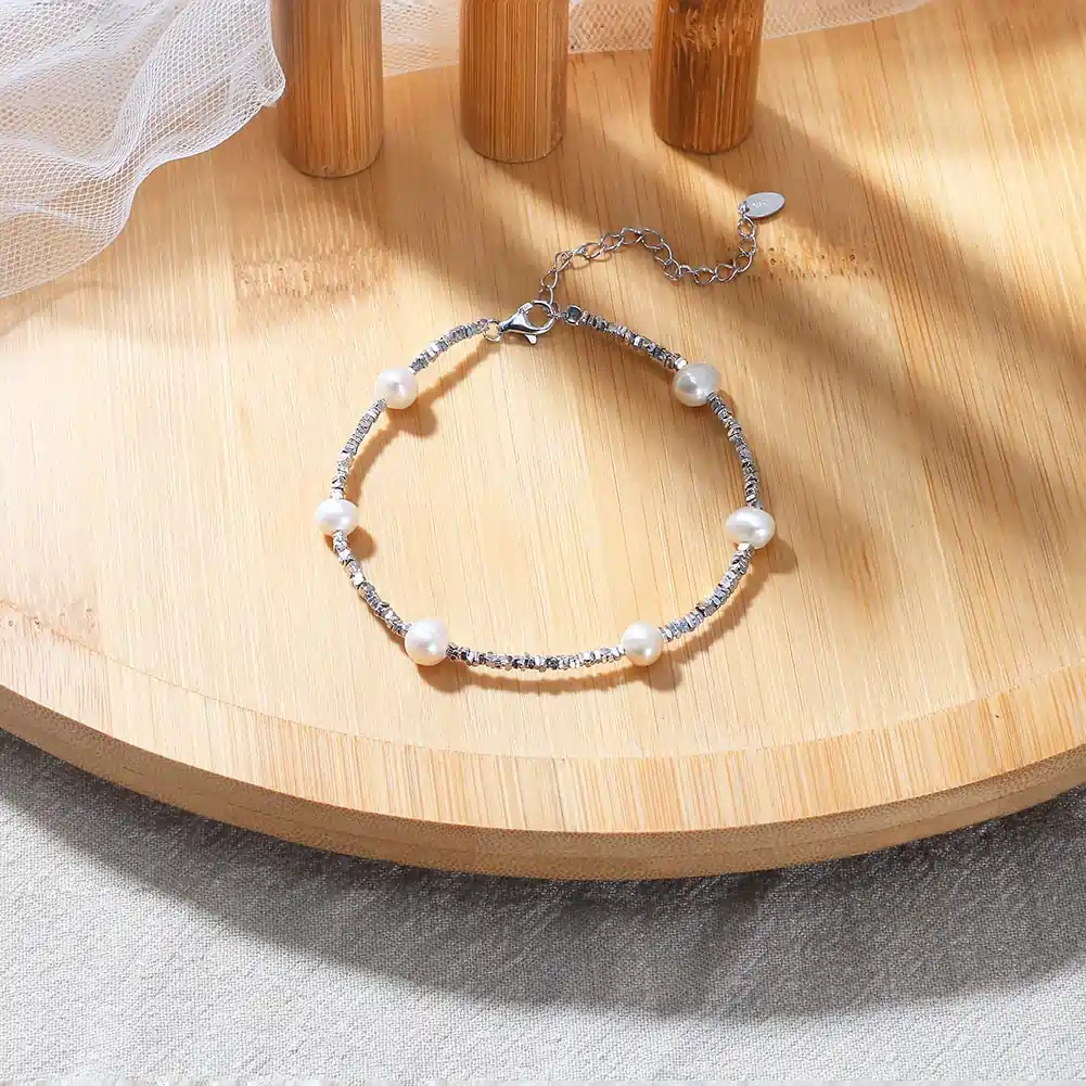Brățară din Argint cu Perle Naturale de Cultură Spark Pearl Silver [2]