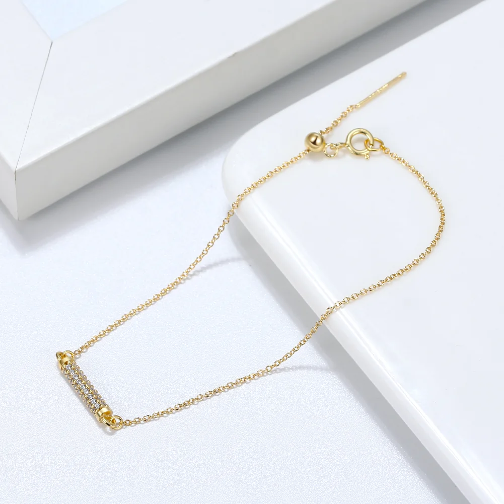 Brățară din Argint Gold Cylinder Crystal [2]