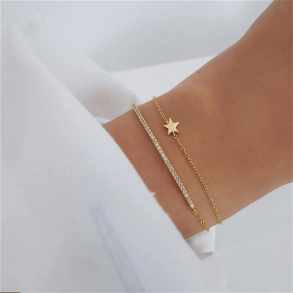 Brățară din Argint Gold Star Charm [4]