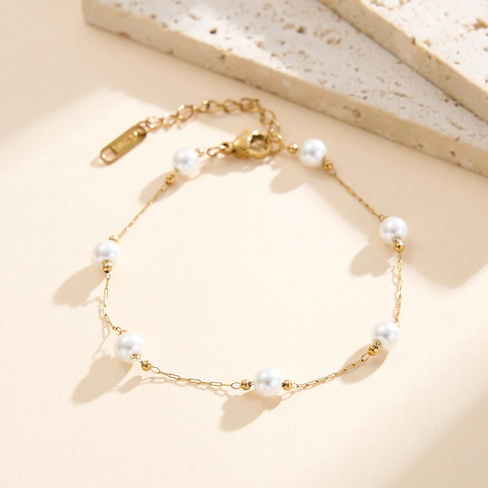 Brățară Statement cu Perle Shell Tide Auriu [2]