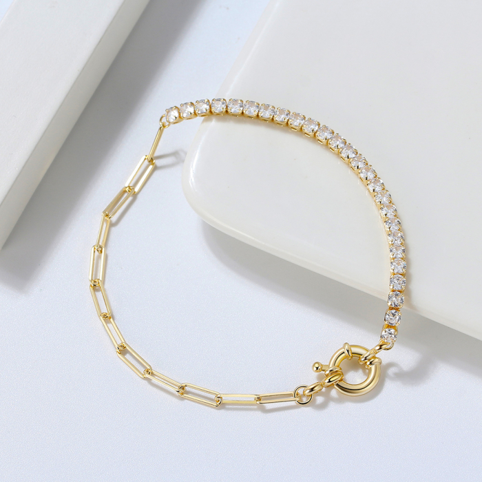 Brățară tennis din argint gold Paperclip [3]