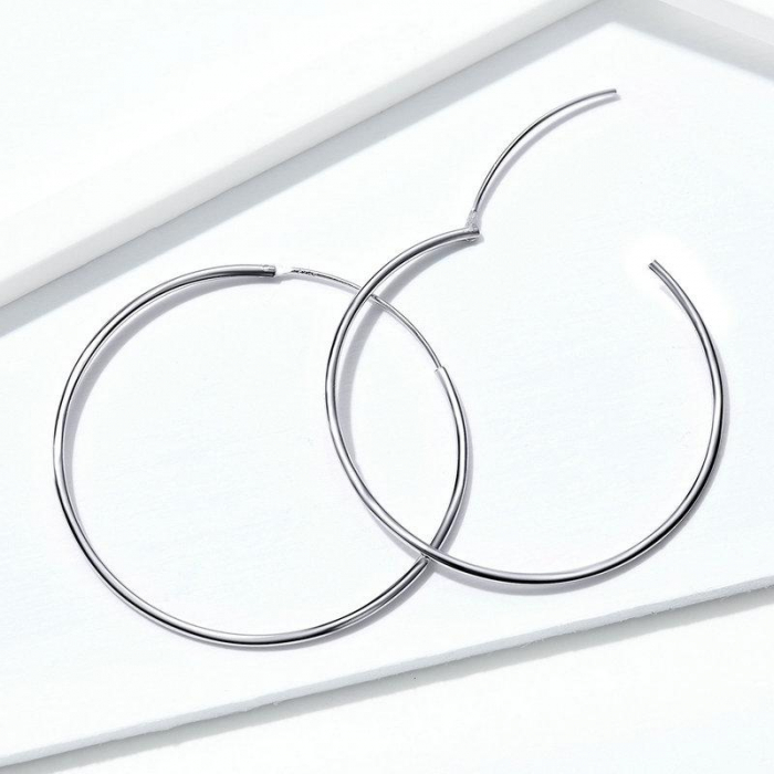 Cercei din argint Big Round Hoop [4]
