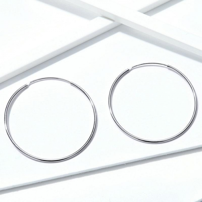 Cercei din argint Big Round Hoop [5]