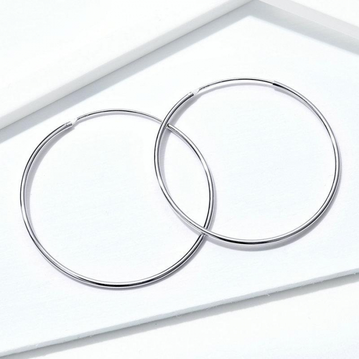 Cercei din argint Big Round Hoop [3]