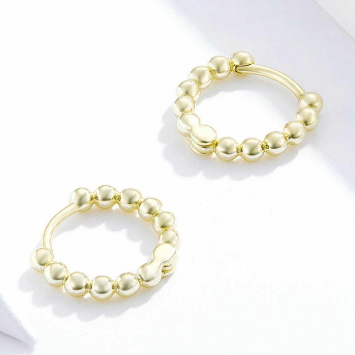 Cercei din argint Bubble Hoop Gold [3]