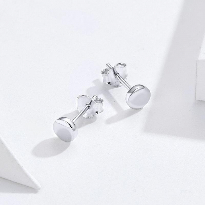 Cercei din argint Button Stud [3]