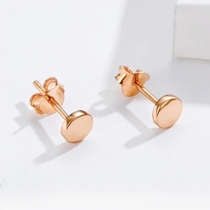 Cercei din argint Button Stud Rose [4]