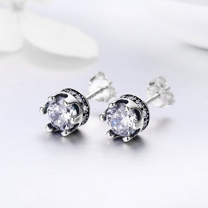 Cercei din argint Crystal Crown [3]