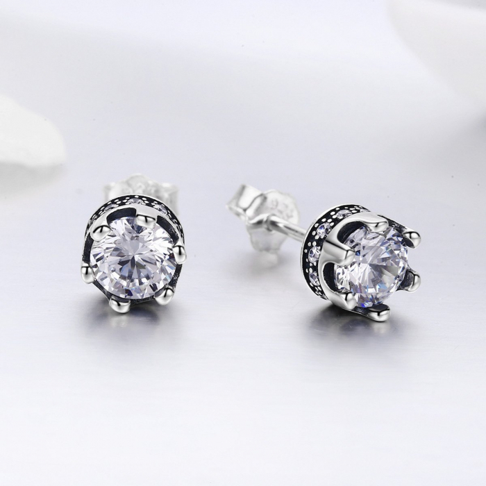 Cercei din argint Crystal Crown [4]