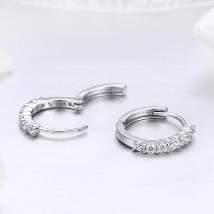 Cercei din argint Crystal Hoop [5]