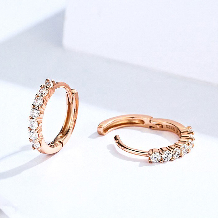 Cercei din argint Crystal Hopp Rose [4]