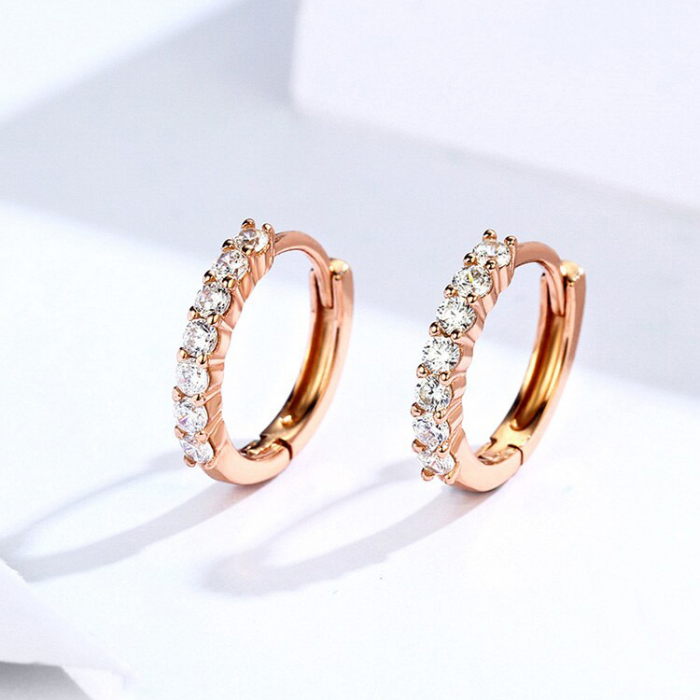 Cercei din argint Crystal Hopp Rose [3]