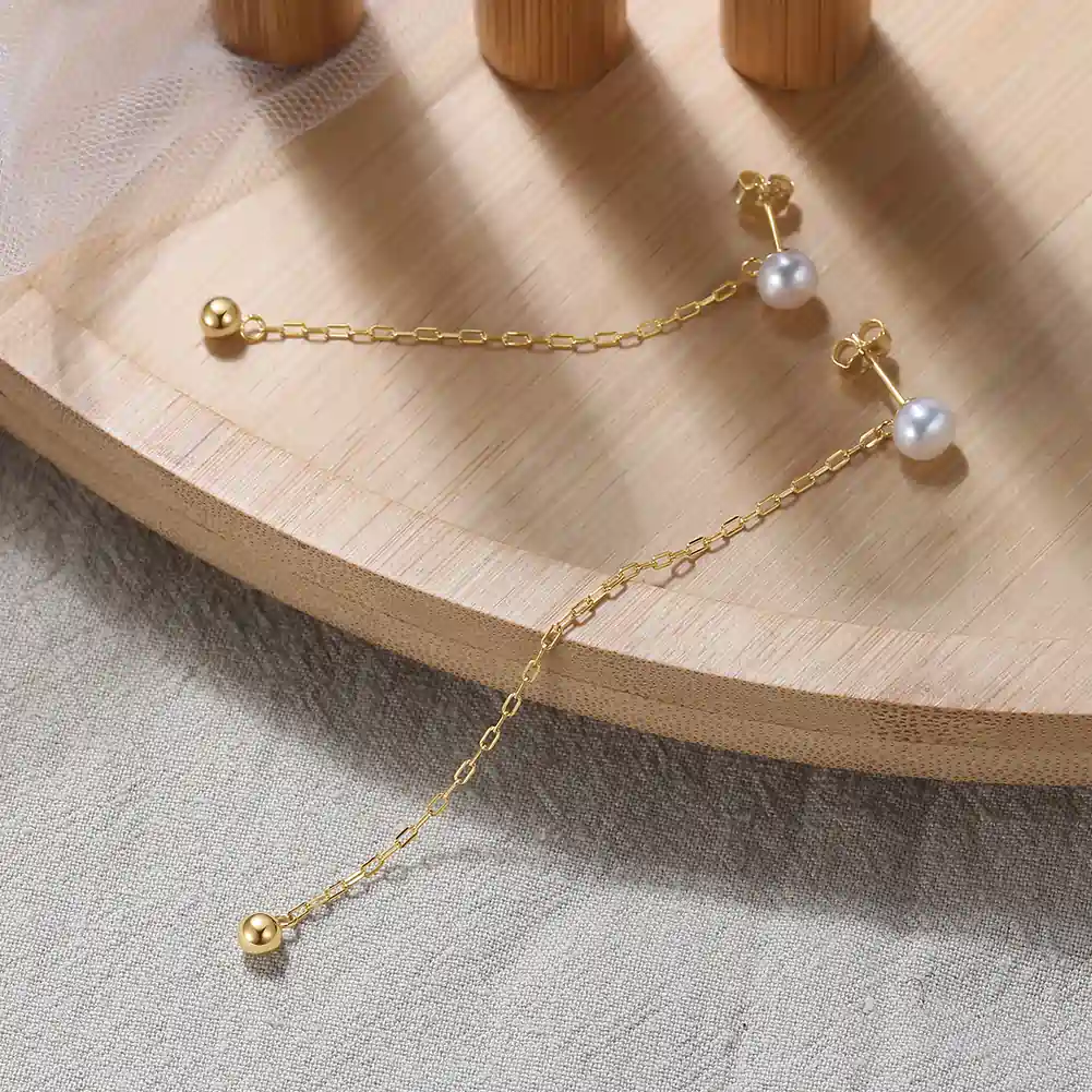 Cercei din Argint cu Perle Naturale de Cultură Elegant Drop Pearl [2]