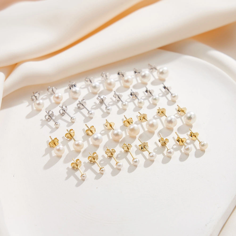 Cercei din Argint cu Perle Naturale de Cultură Luminous Gold [19]