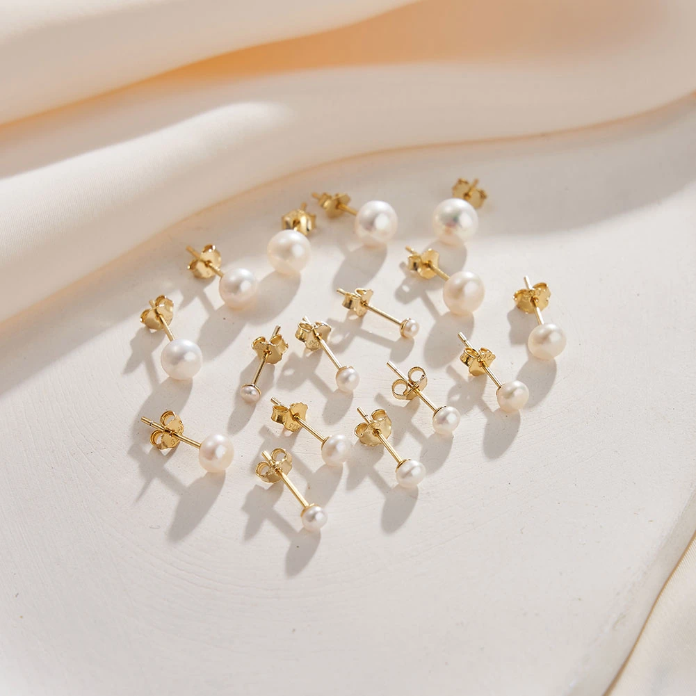 Cercei din Argint cu Perle Naturale de Cultură Luminous Gold [18]