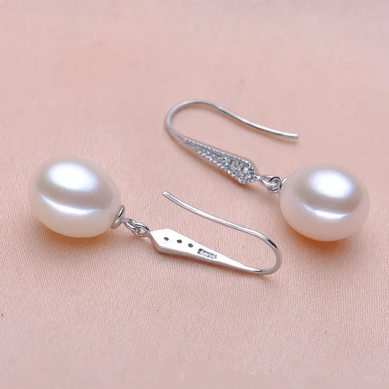 Cercei din Argint cu Perle Naturale de Cultură Luna Drop Silver [5]