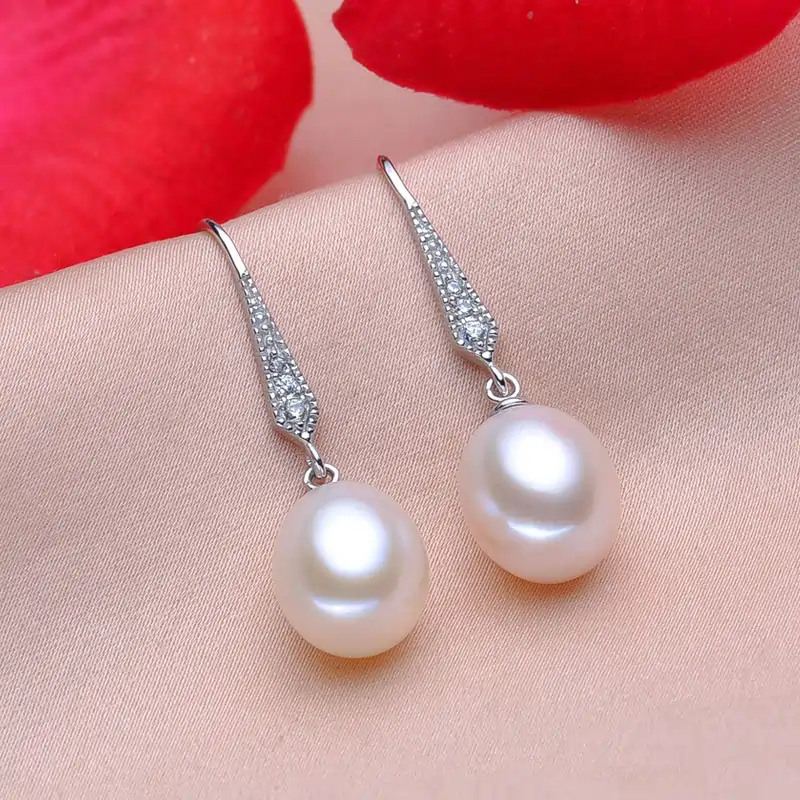 Cercei din Argint cu Perle Naturale de Cultură Luna Drop Silver [3]