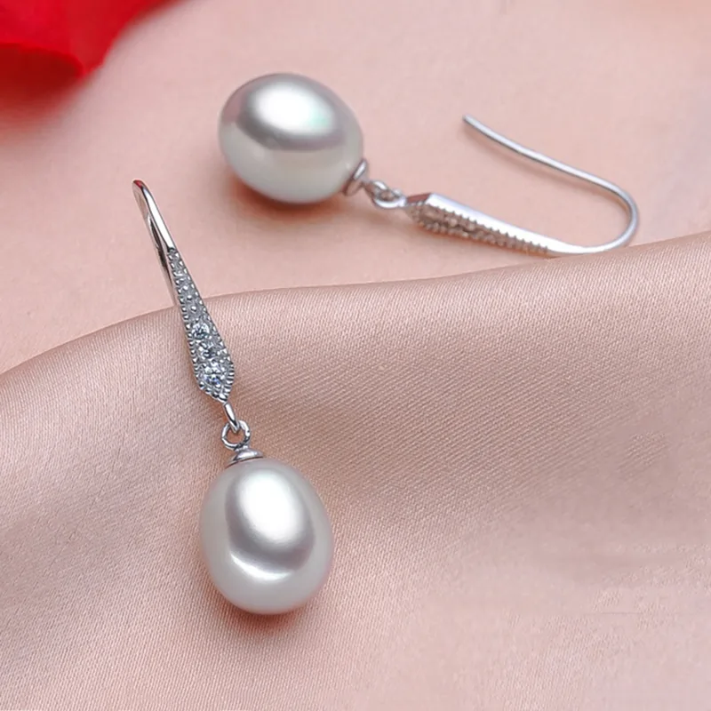 Cercei din Argint cu Perle Naturale de Cultură Luna Drop Silver [4]