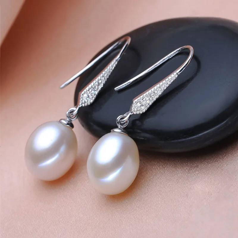 Cercei din Argint cu Perle Naturale de Cultură Luna Drop Silver [2]