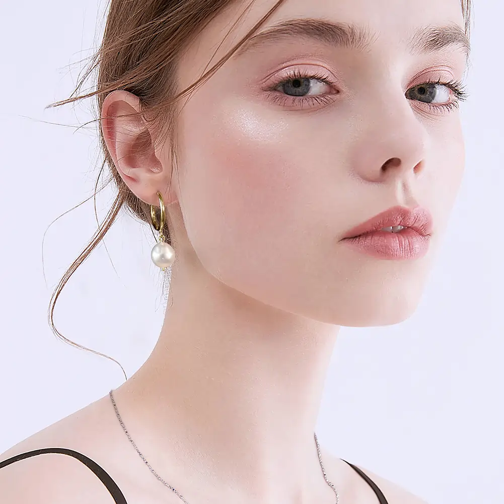 Cercei din Argint cu Perle Naturale de Cultură Pearl Glow Gold [4]