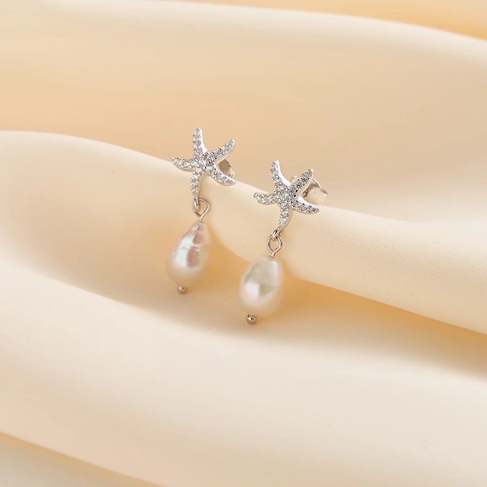 Cercei din Argint cu Perle Naturale de Cultură Star Pearl Drops [2]