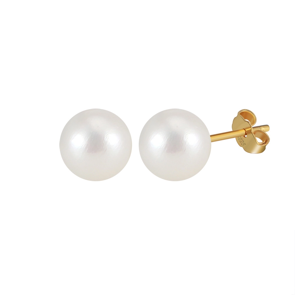 Cercei din Argint cu Perle Naturale de Cultură Sterling Gold [6]