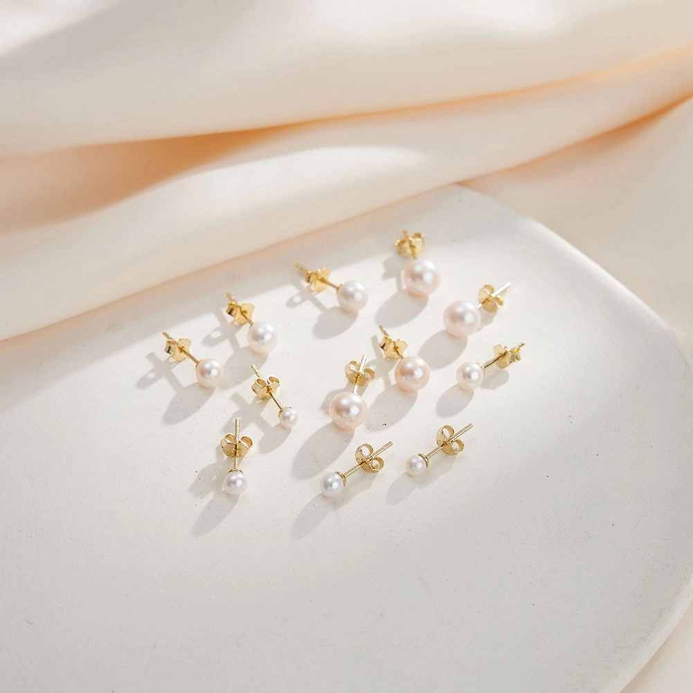 Cercei din Argint cu Perle Naturale de Cultură Sterling Gold [14]