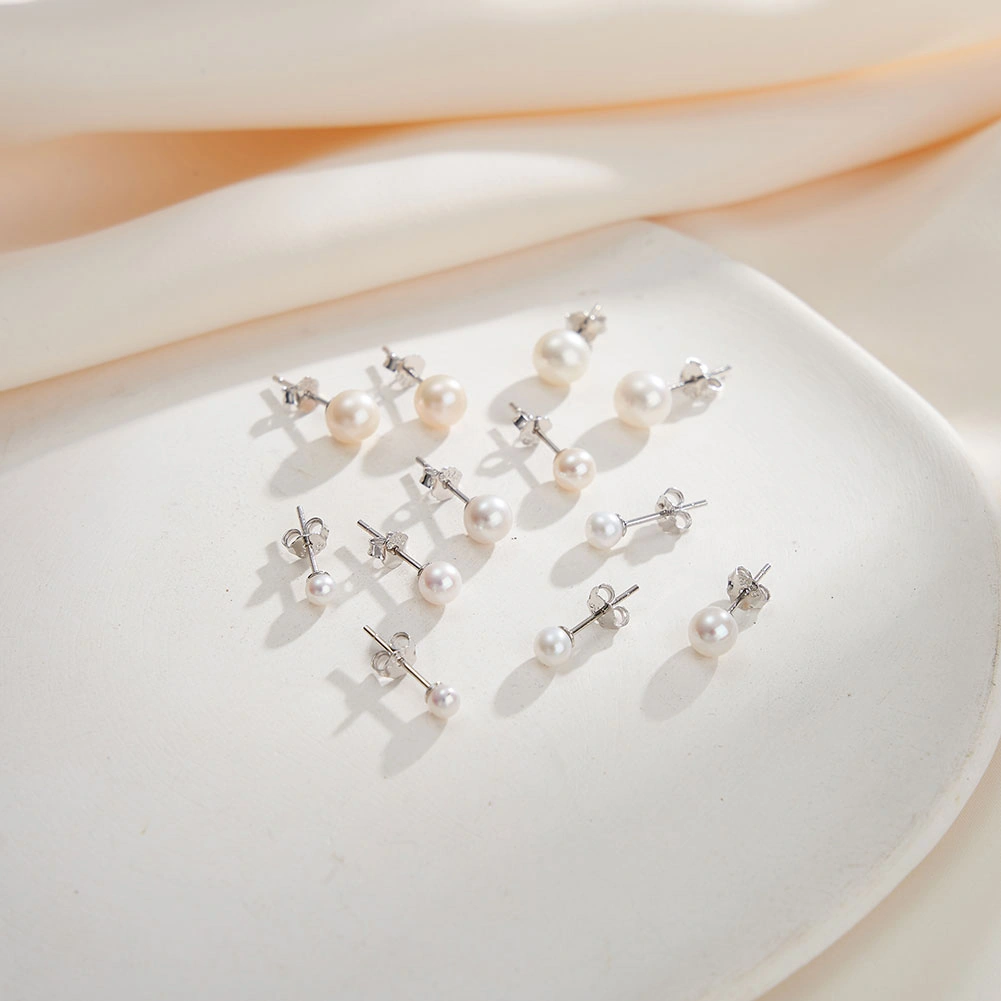 Cercei din Argint cu Perle Naturale de Cultură Sterling Silver [14]