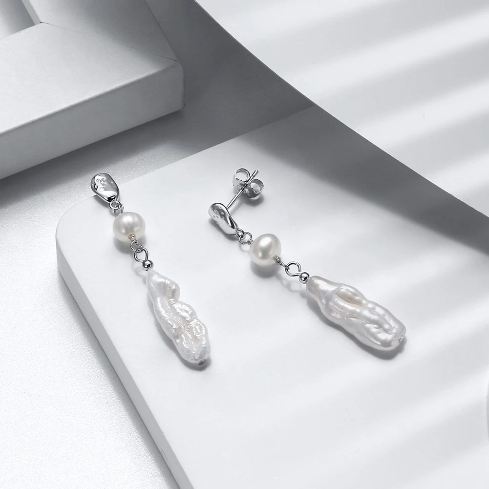 Cercei din Argint cu Perle Naturale de Cultură Sterling Silver [2]
