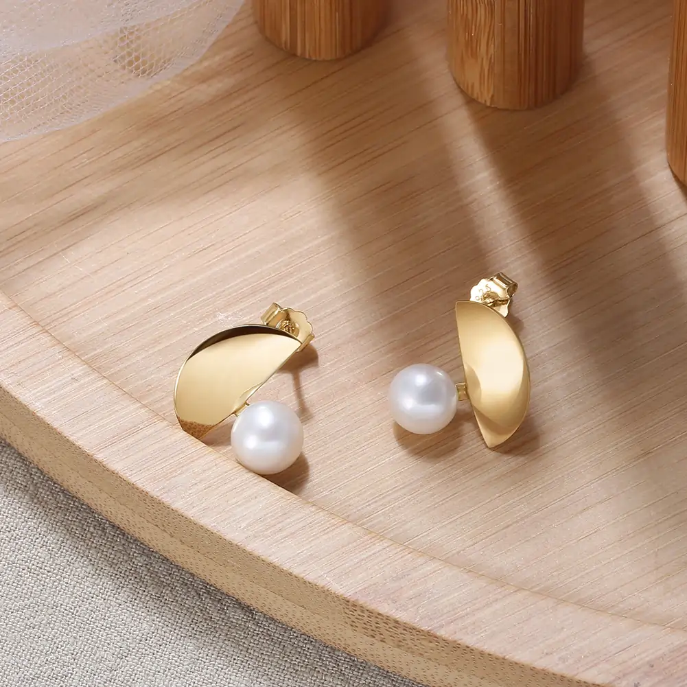 Cercei din Argint cu Perle Naturale Moonlit Pearl [3]