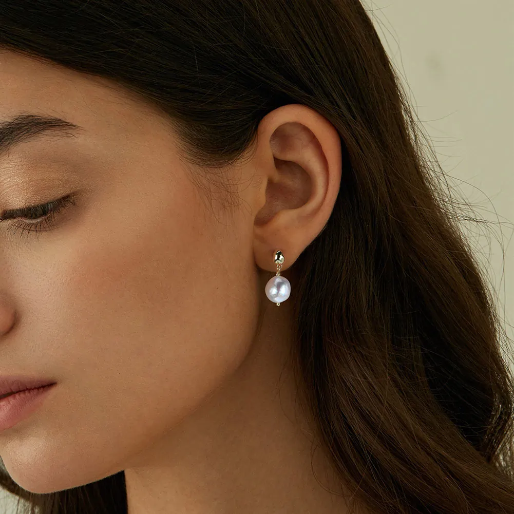 Cercei din Argint cu Perle Naturale Pearl Drop Earrings [2]