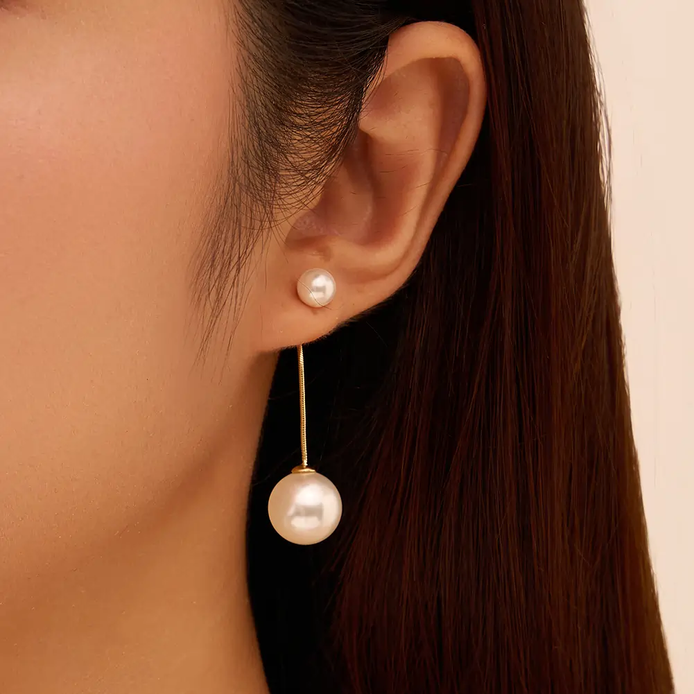 Cercei din argint cu perle shell Duo Argintiu [3]