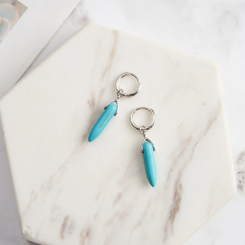 Cercei din Argint cu Piatră Naturală Turcoaz Elegant Turquoise Silver [2]