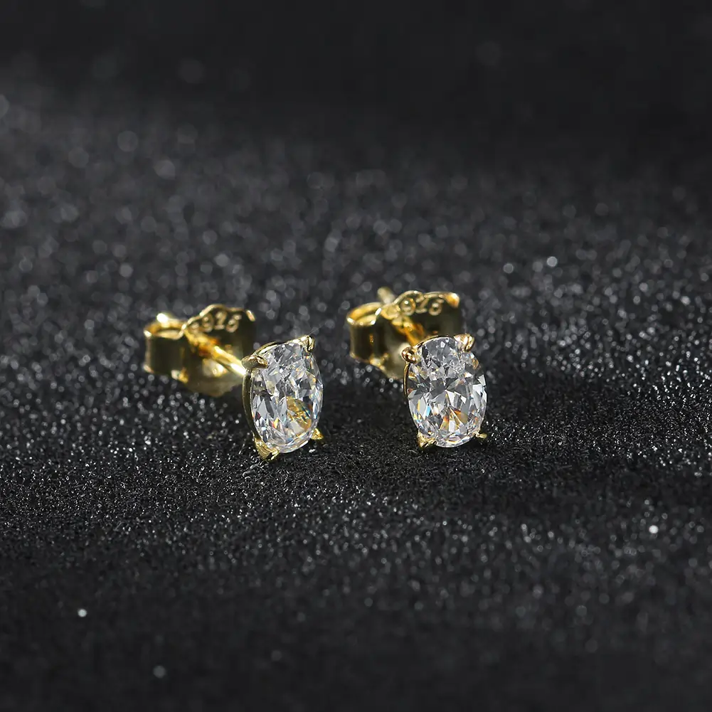 Cercei din argint cu zirconiu Ellipse Auriu [2]