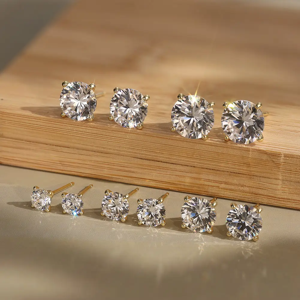 Cercei din argint cu zirconiu Luna Argintiu [3]