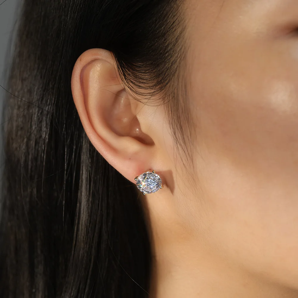 Cercei din argint cu zirconiu Luna Argintiu [4]