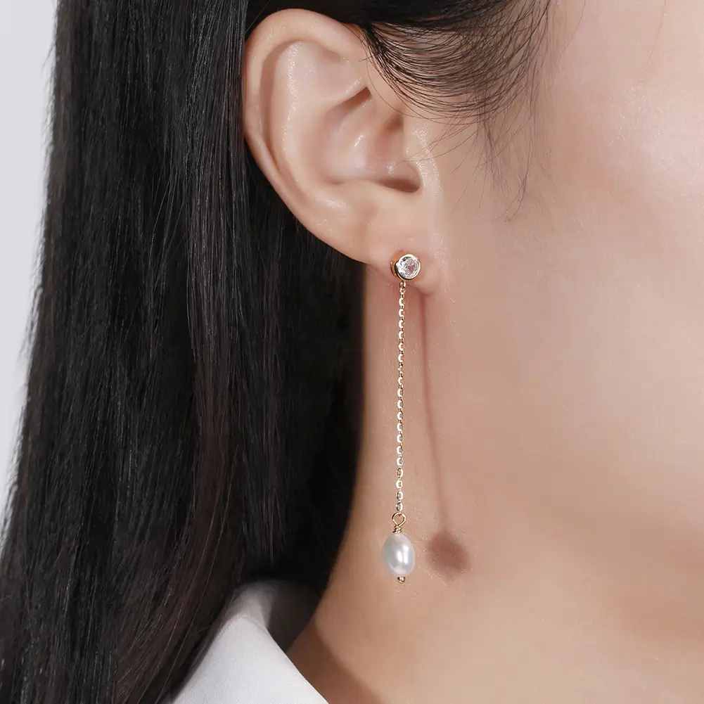 Cercei din Argint Elegant Pearlesque Drops [3]